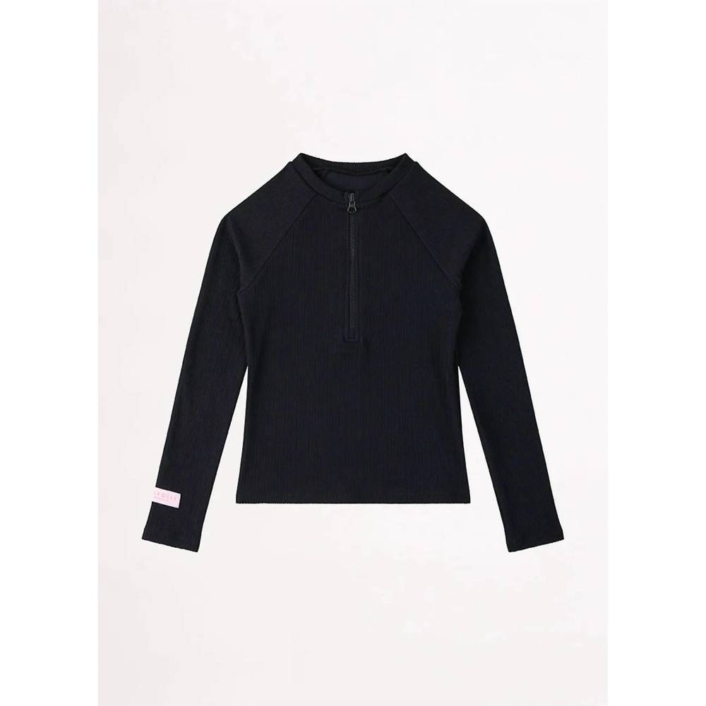 NEW SEAFOLLY girls summer essentials long sleeve rashie in black